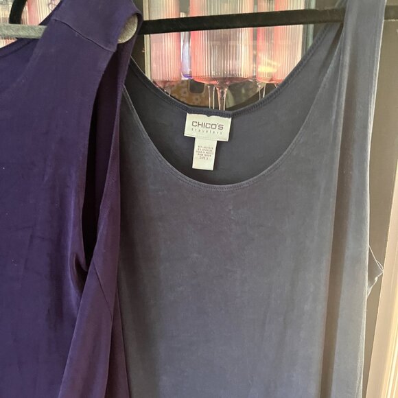3 Chico's Tank Tops  - Blue - Purple and Silver - Picture 9 of 14